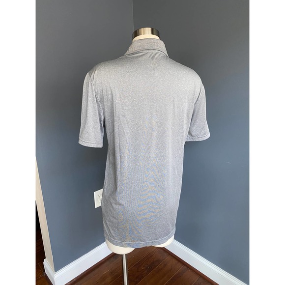 Men's gray space-dye athletic polo, size small - Picture 3 of 6